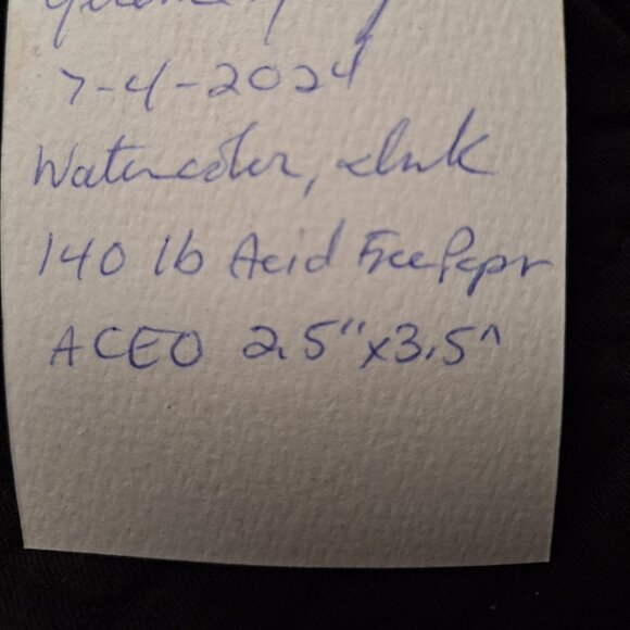 ACEO 2.5"x3.5" Watercolor Painting European Style Church Landscape Miniature - Picture 4 of 4